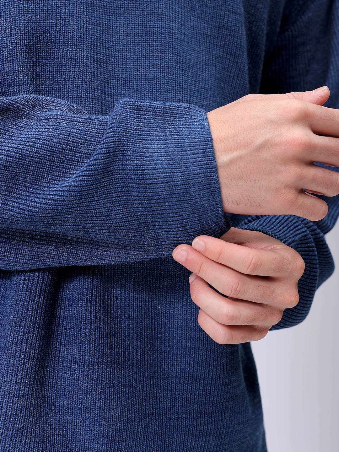 Men's Indigo Oversized Solid Sweater