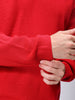 Men's Red Oversized Solid Sweater