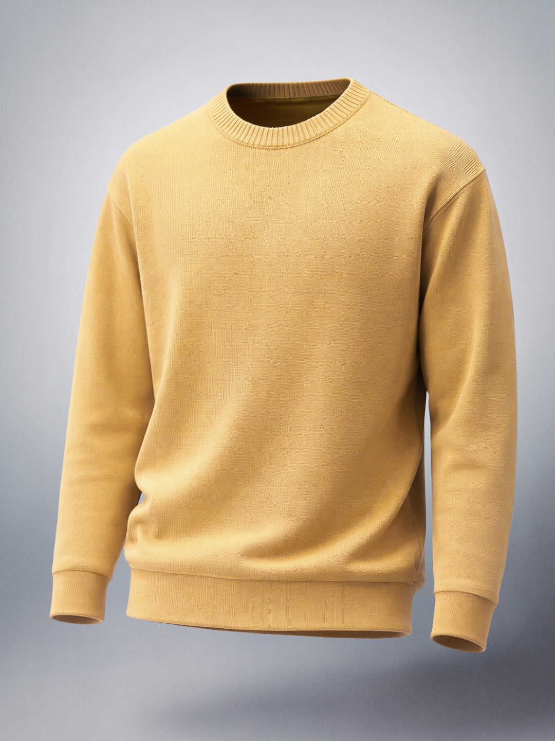 Men's Golden Oversized Fit Solid Casual Sweater
