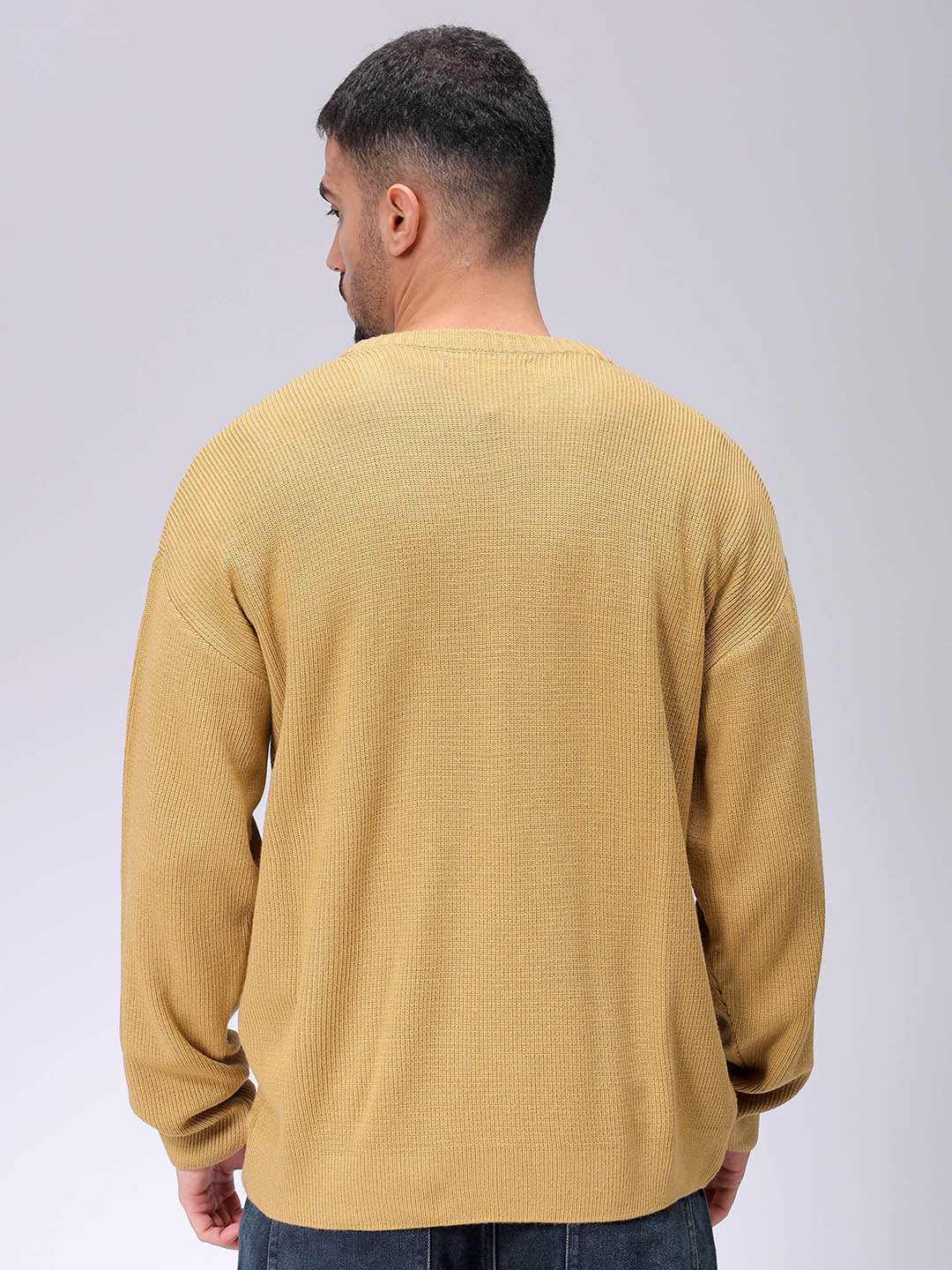 Men's Golden Oversized Solid Sweater