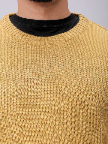 Men's Golden Oversized Solid Sweater