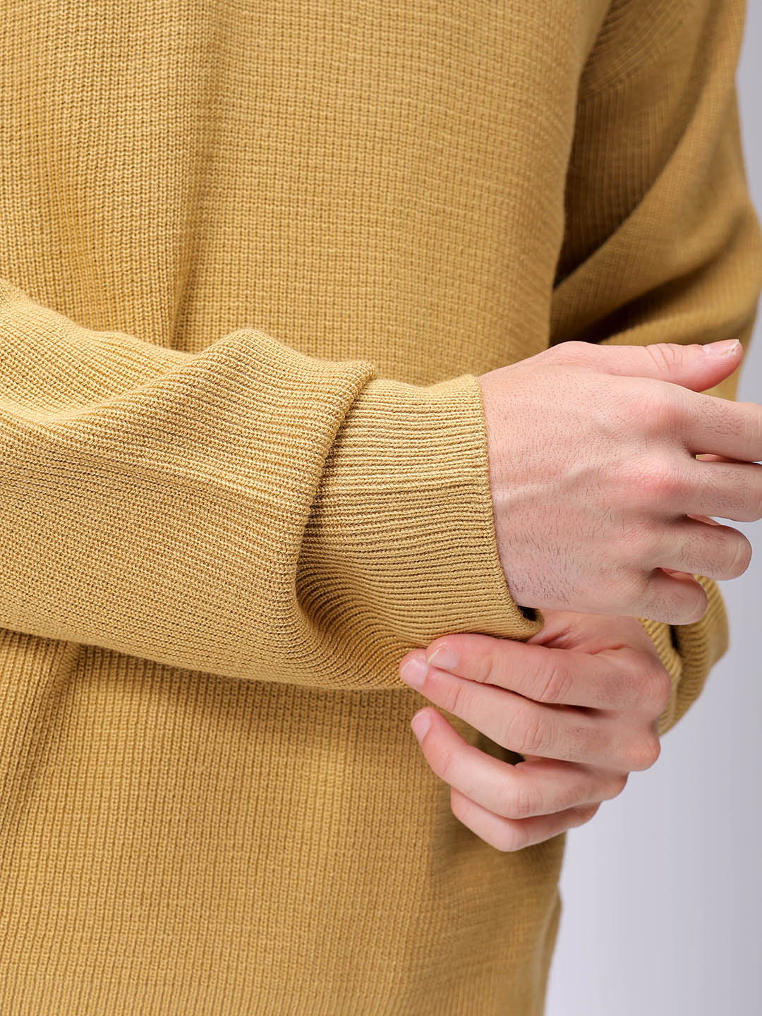 Men's Golden Oversized Solid Sweater