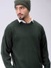 Men's Olive Oversized Solid Sweater