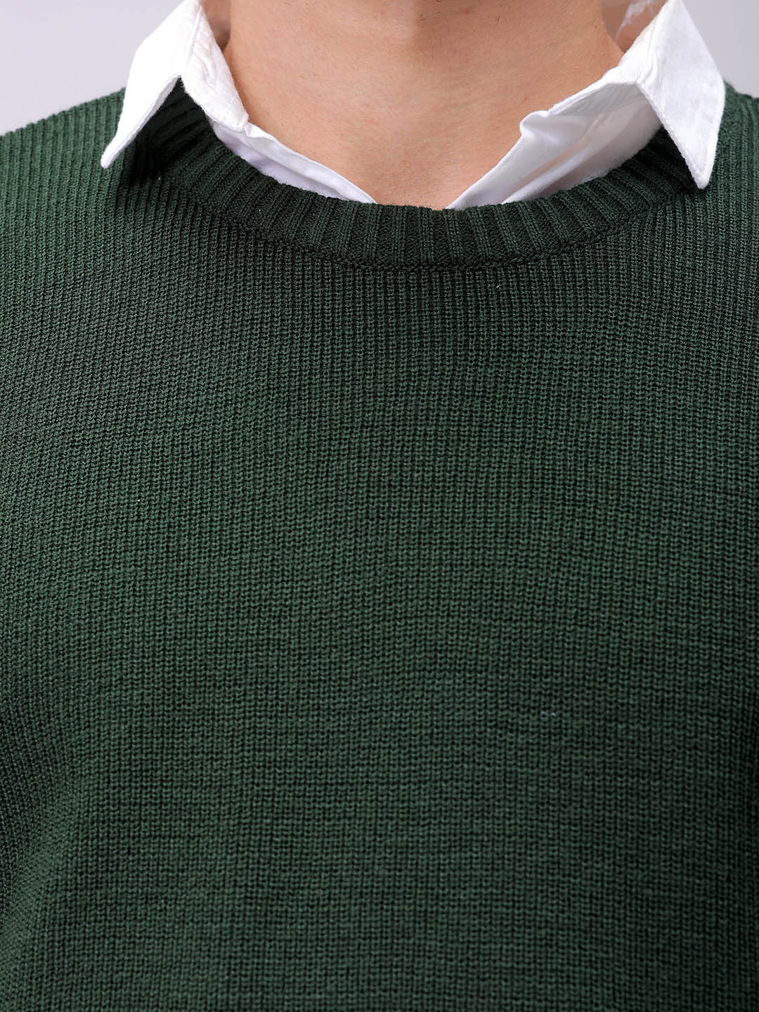 Men's Olive Oversized Solid Sweater