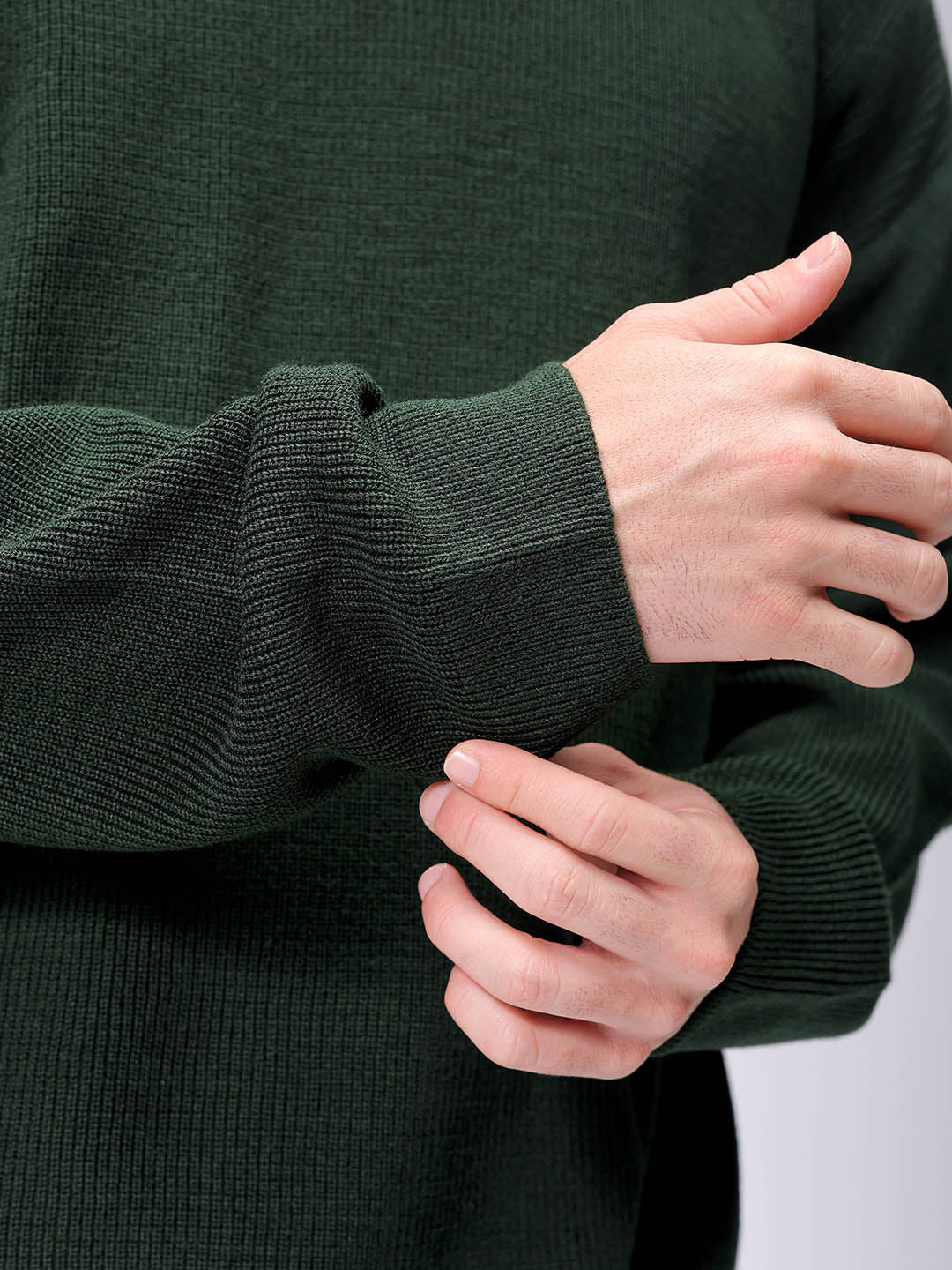 Men's Olive Oversized Solid Sweater
