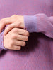 Men's Pink Oversized Textured Crew Neck Sweater
