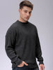 Men's Oversized Solid Crew Neck Sweater