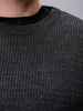 Men's Oversized Solid Crew Neck Sweater