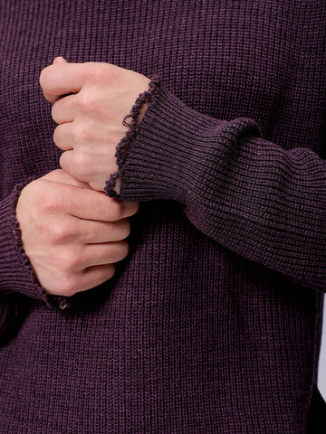 Men's Oversized Solid Crew Neck Sweater