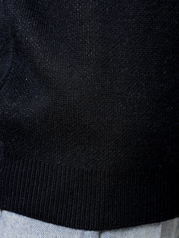 Men's Black Oversized Graphic Printed Sweater