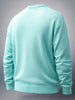 Men's Turquoise Blue Oversized Character Printed Sweater
