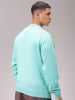 Men's Turquoise Blue Oversized Character Printed Sweater