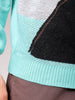 Men's Turquoise Blue Oversized Character Printed Sweater