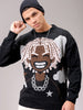 Men's Black Oversized Character Printed Sweater