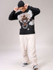 Men's Black Oversized Character Printed Sweater