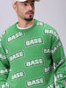 Men's Green Oversized Typographic Sweater