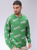 Men's Green Oversized Typographic Sweater