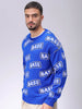 Men's Blue Oversized Typographic Sweater