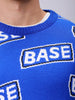 Men's Blue Oversized Typographic Sweater