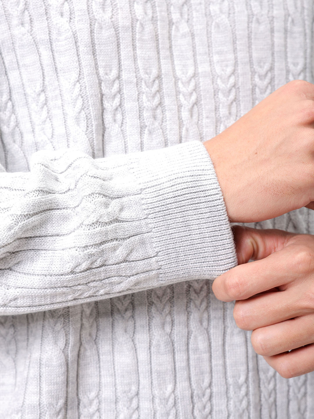 Men's Grey Oversized Textured Sweater