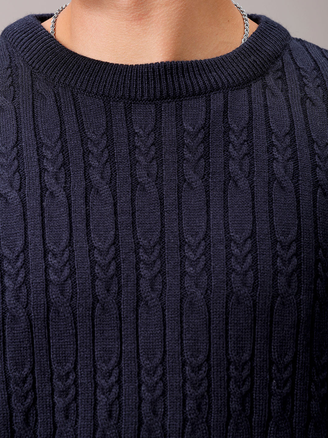 Men's Black Oversized Textured Sweater