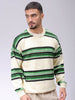 Men's Oversized Horizontal Striped Crew Neck Sweater