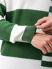 Men's Green Oversized Striped Crew Neck Sweater