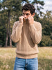 Men's Beige Oversized Fit Textured Casual Sweater