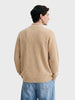 Men's Beige Oversized Fit Textured Casual Sweater