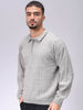 Men's Grey Oversized Textured Sweater