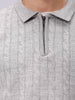 Men's Grey Oversized Textured Sweater