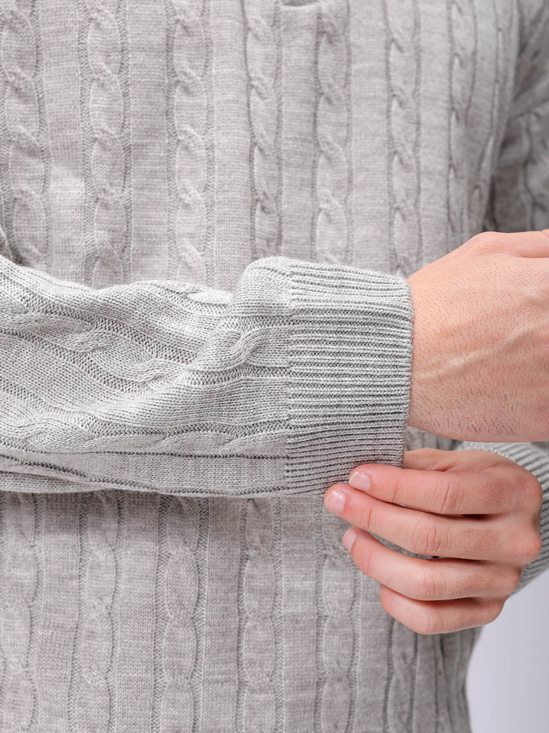 Men's Grey Oversized Textured Sweater