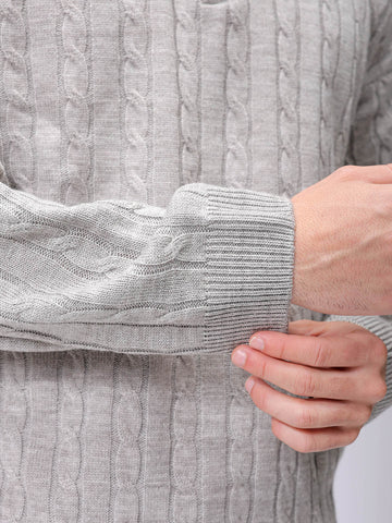 Men's Grey Oversized Textured Sweater