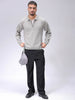 Men's Grey Oversized Textured Sweater