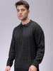 Men's Charcoal Oversized Textured Sweater