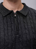 Men's Charcoal Oversized Textured Sweater