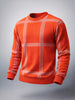 Men's Orange Relaxed Fit Checkered Casual Sweater