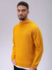Men's Mustard Relaxed Fit Solid High Neck Sweater