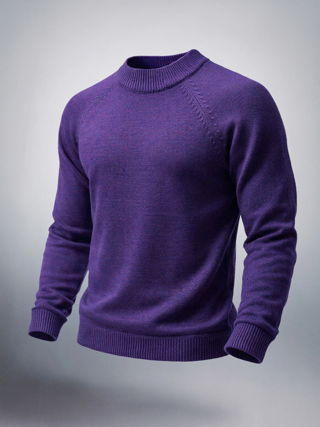 Men's Violet Relaxed Fit Solid Casual Sweater
