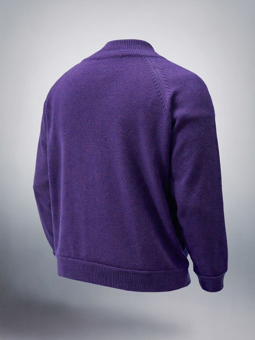 Men's Violet Relaxed Fit Solid Casual Sweater