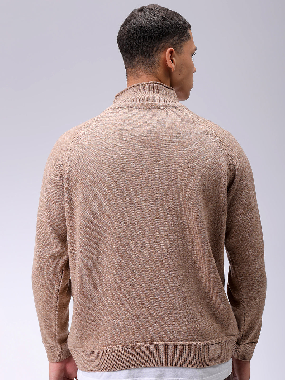 Men's Oat Milk Relaxed Fit Solid Casual Sweater