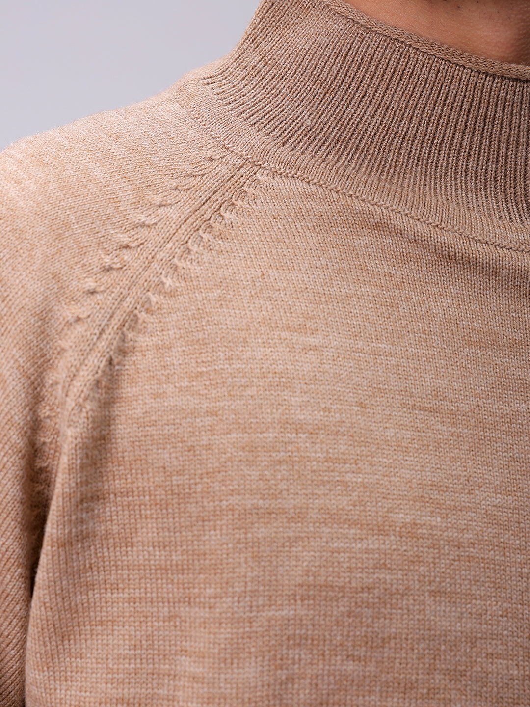 Men's Oat Milk Relaxed Fit Solid Casual Sweater