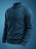 Men's Teal Relaxed Fit Solid High Neck Sweater