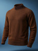 Men's Brown Relaxed Fit Solid High Neck Sweater