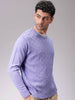 Men's Purple Relaxed Fit Solid High Neck Sweater