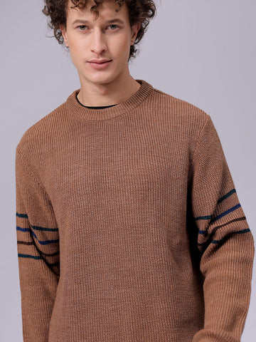 Men's Relaxed Fit Textured Crew Neck Sweater