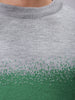 Men's Grey Relaxed Fit Textured Crew Neck Sweater