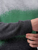 Men's Grey Relaxed Fit Textured Crew Neck Sweater