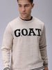 Men's Relaxed Fit Typographic Crew Neck Sweater