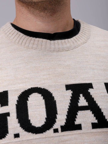 Men's Relaxed Fit Typographic Crew Neck Sweater